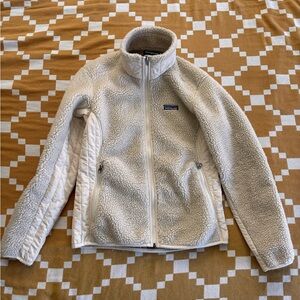 Patagonia Cream Ivory Full Zip Fleece Jacket